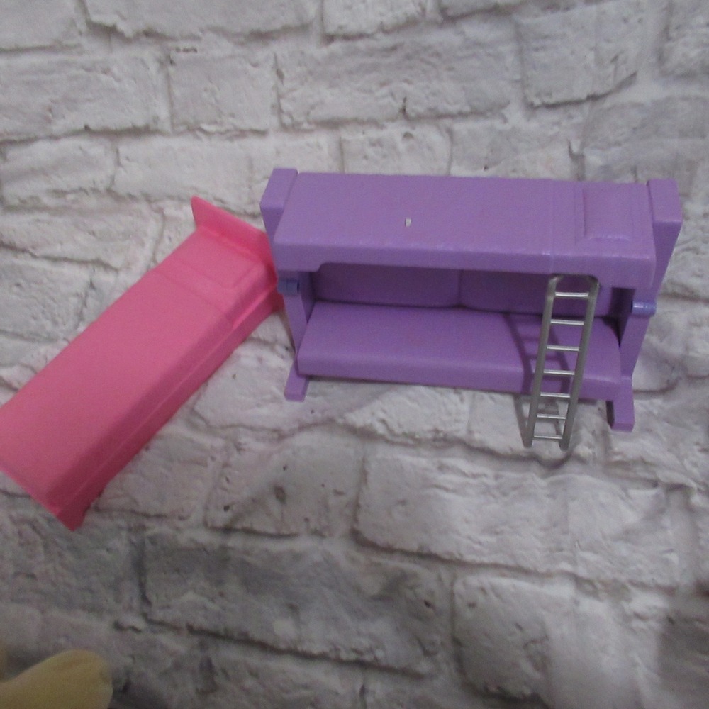 Barbie Dreamhouse Futon Bunk Bed and Bed Set Pink Purple Plastic set 2